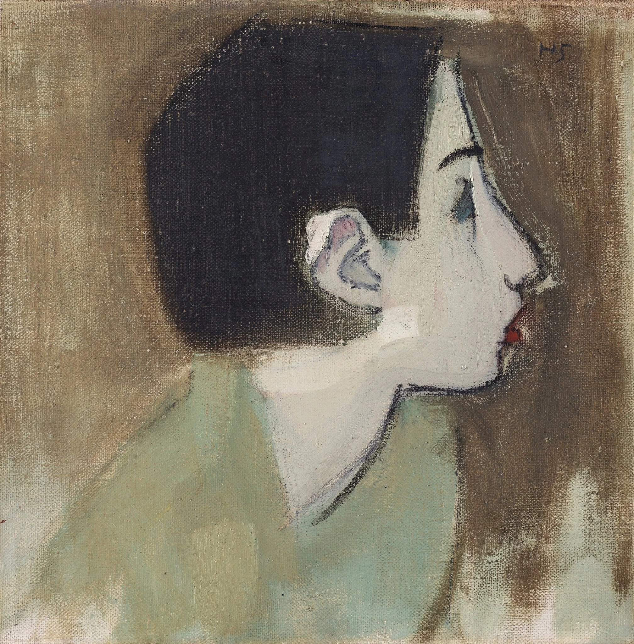 Profilo della ragazza in vestito verde